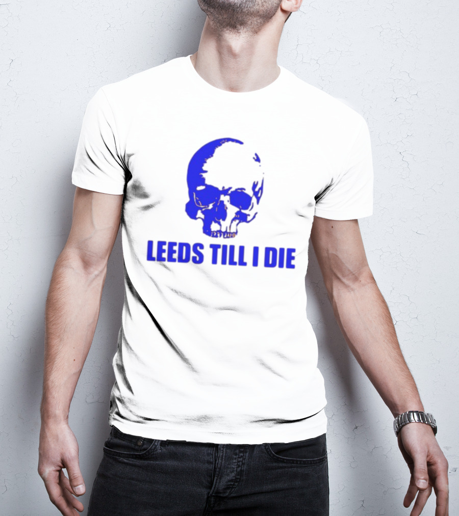 Leeds Till I Die Blue Skull T-Shirt