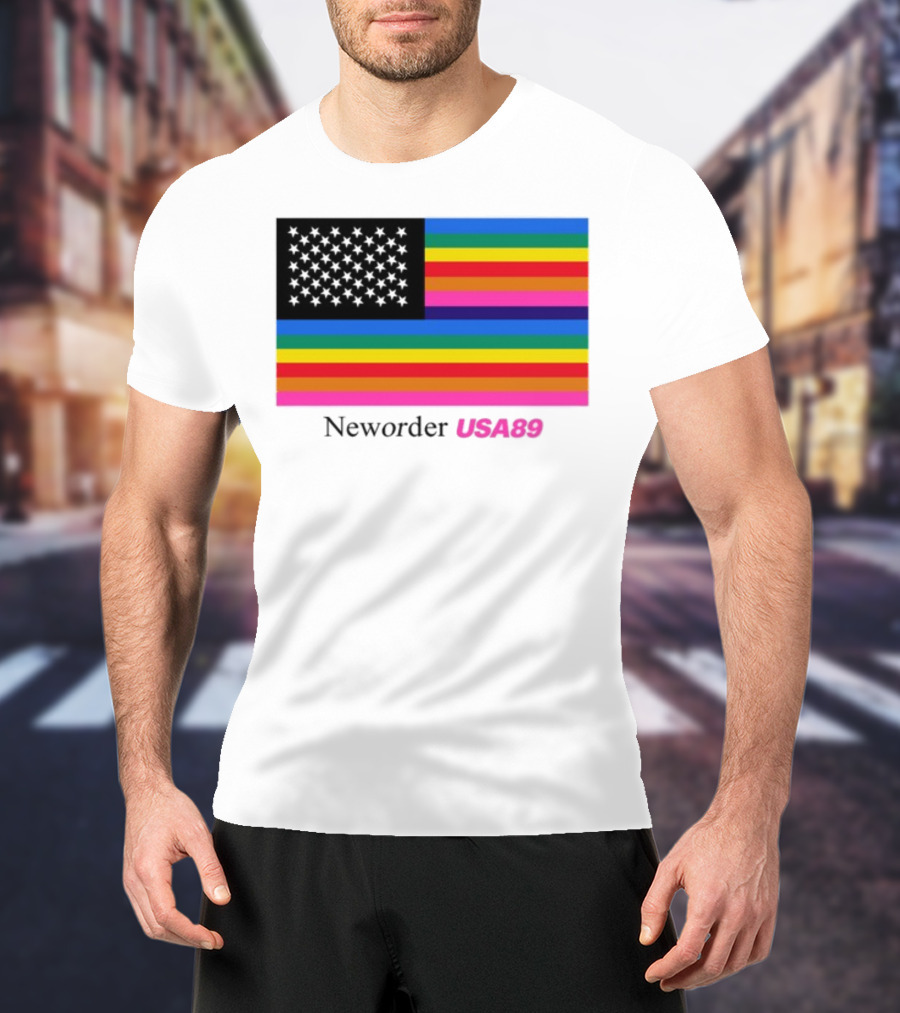 Neworder USA89 Literallyvergil Rainbow Flag T-Shirt