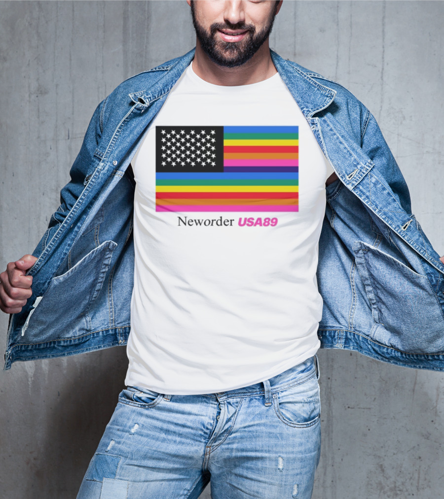 Neworder USA89 Literallyvergil Rainbow Flag T-Shirt