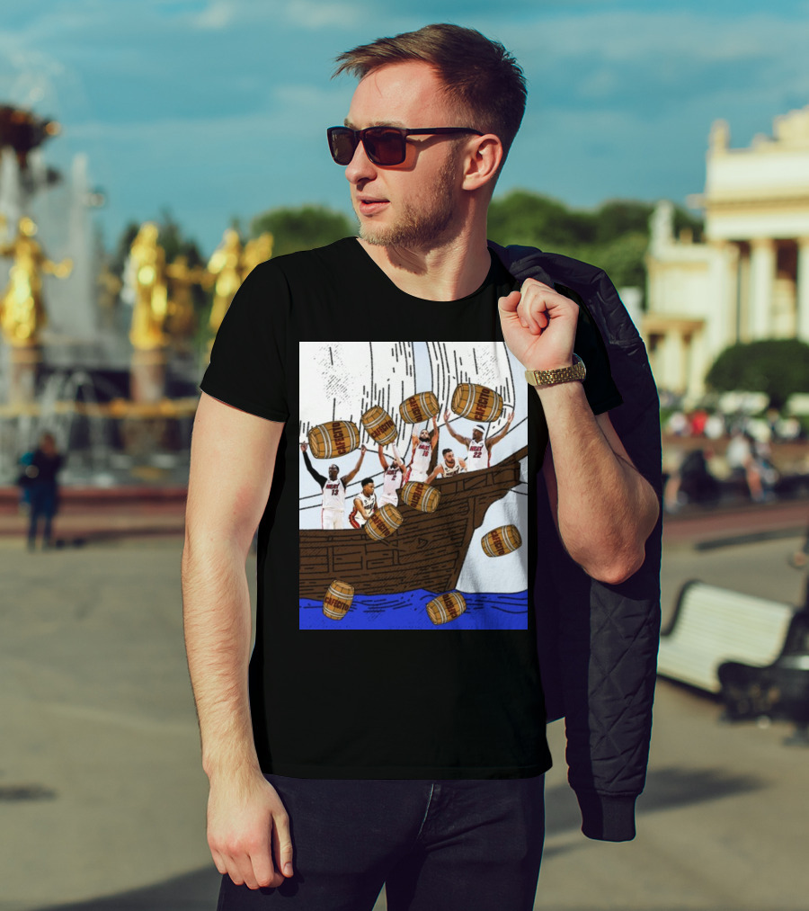 Miami Heat Cafecito Party Ship Adventure Before Flight To Denver T-Shirt