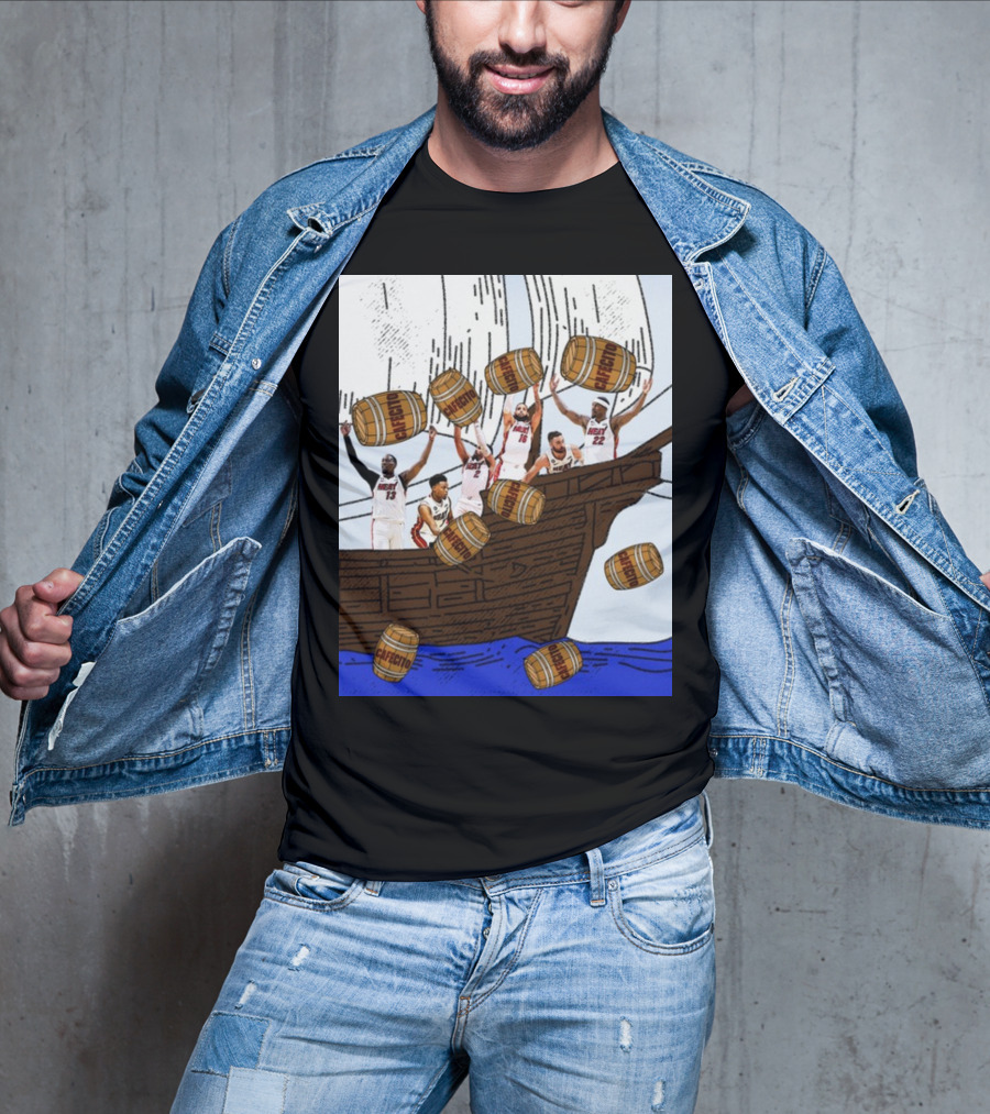 Miami Heat Cafecito Party Ship Adventure Before Flight To Denver T-Shirt
