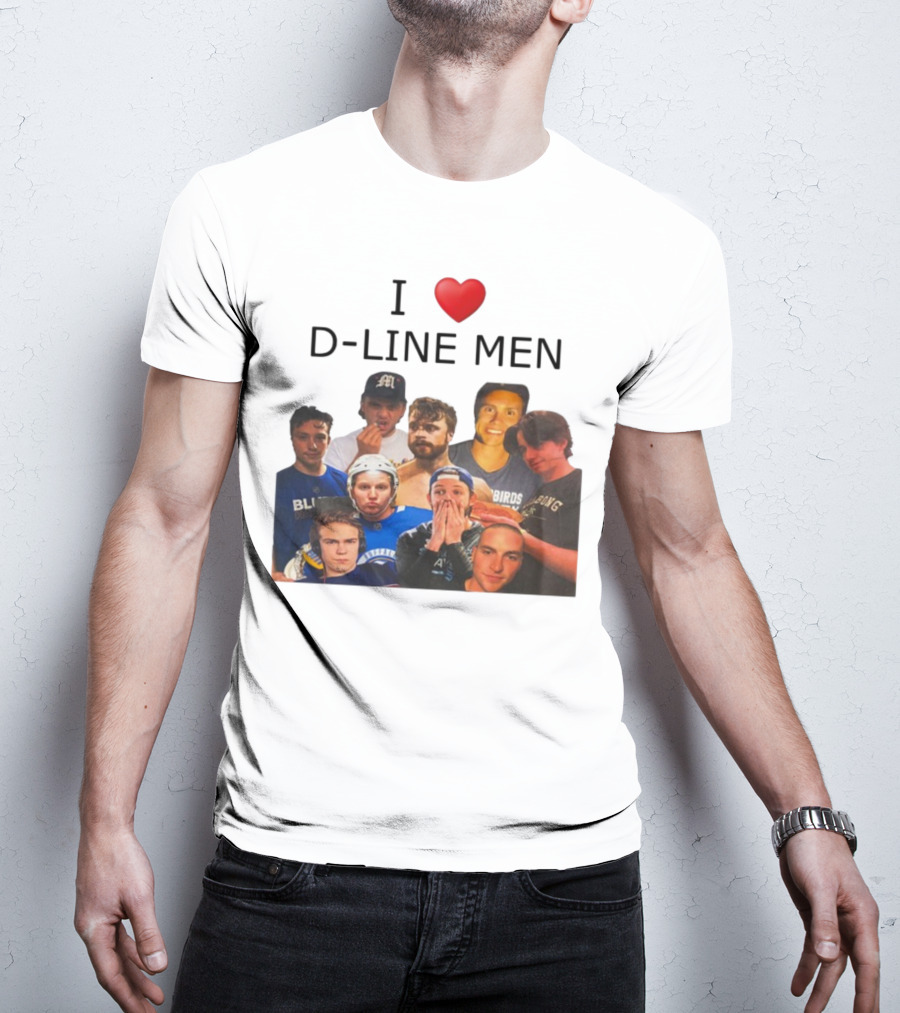 I ❤️ D-Line Men Blues Birds Sports Team Players T-Shirt