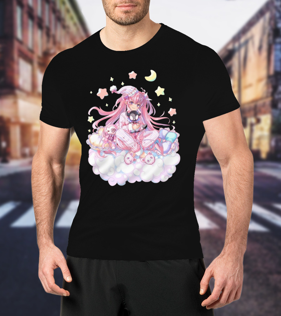 Ironmouse Vshojo Cute Pajama Sleepover With Moon And Stars T-Shirt