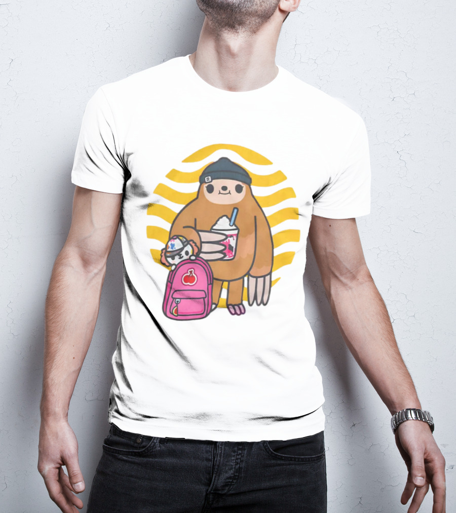 Toca Boca New Custom Prints Store Backpack Sloth With Drink And Hat Ripple T-Shirt