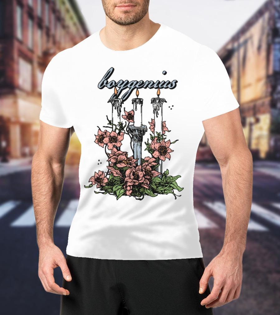 Boygenius Three Candles With Flowers T-Shirt