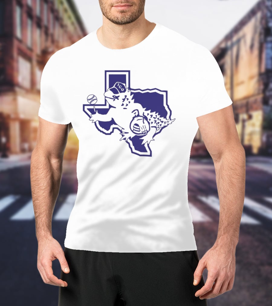 Sickos Committee Texas TCU Horned Frog Mascot Basketball And Football Texas Outline T-Shirt
