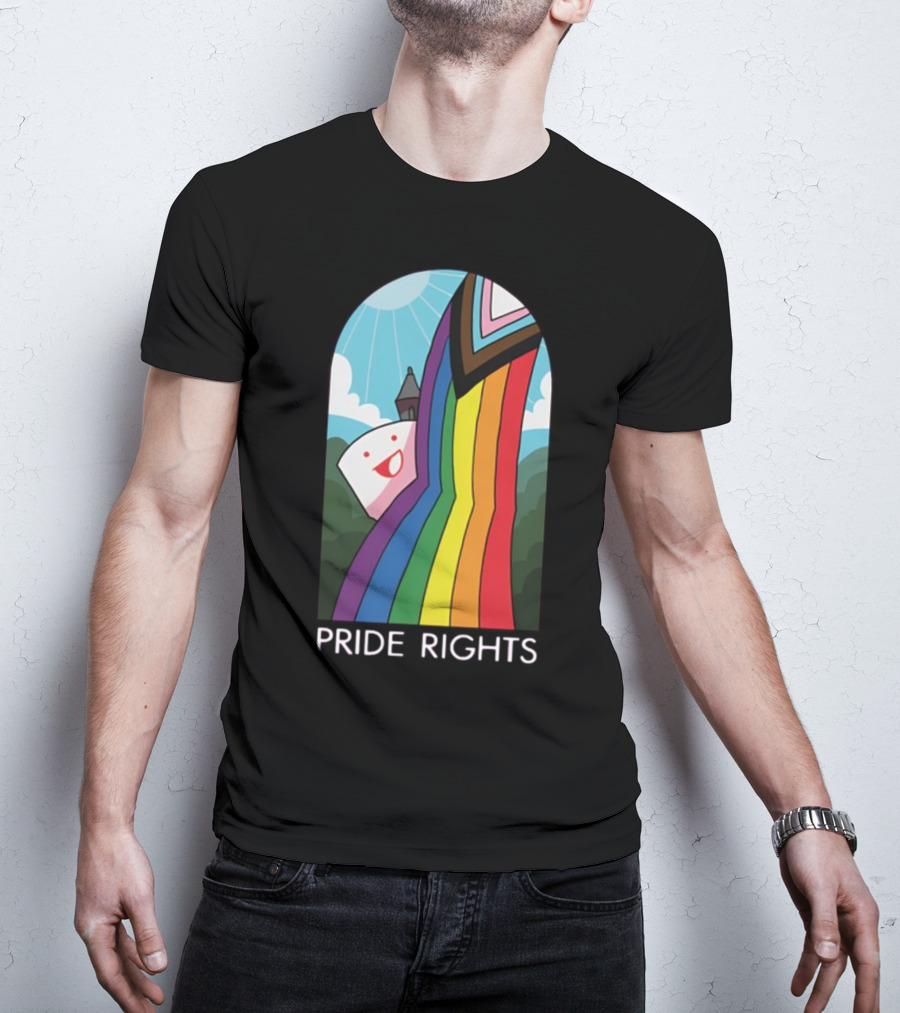 Pride Rights Rainbow Stained Glass Design DFTBA T-Shirt