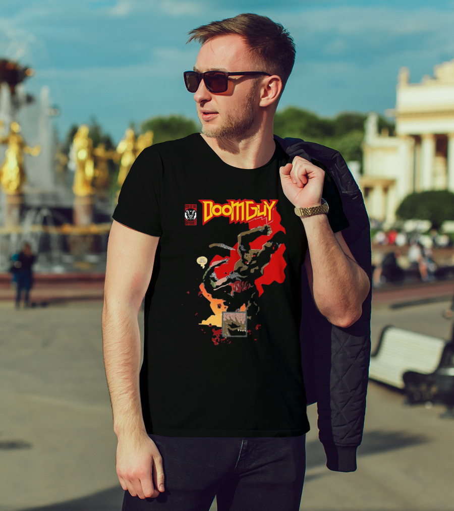 Doomguy The Shores Of Hell Demon Battle Comic T-Shirt
