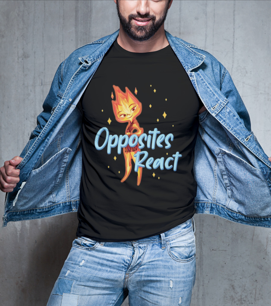 Opposites React Fire Element Character T-Shirt