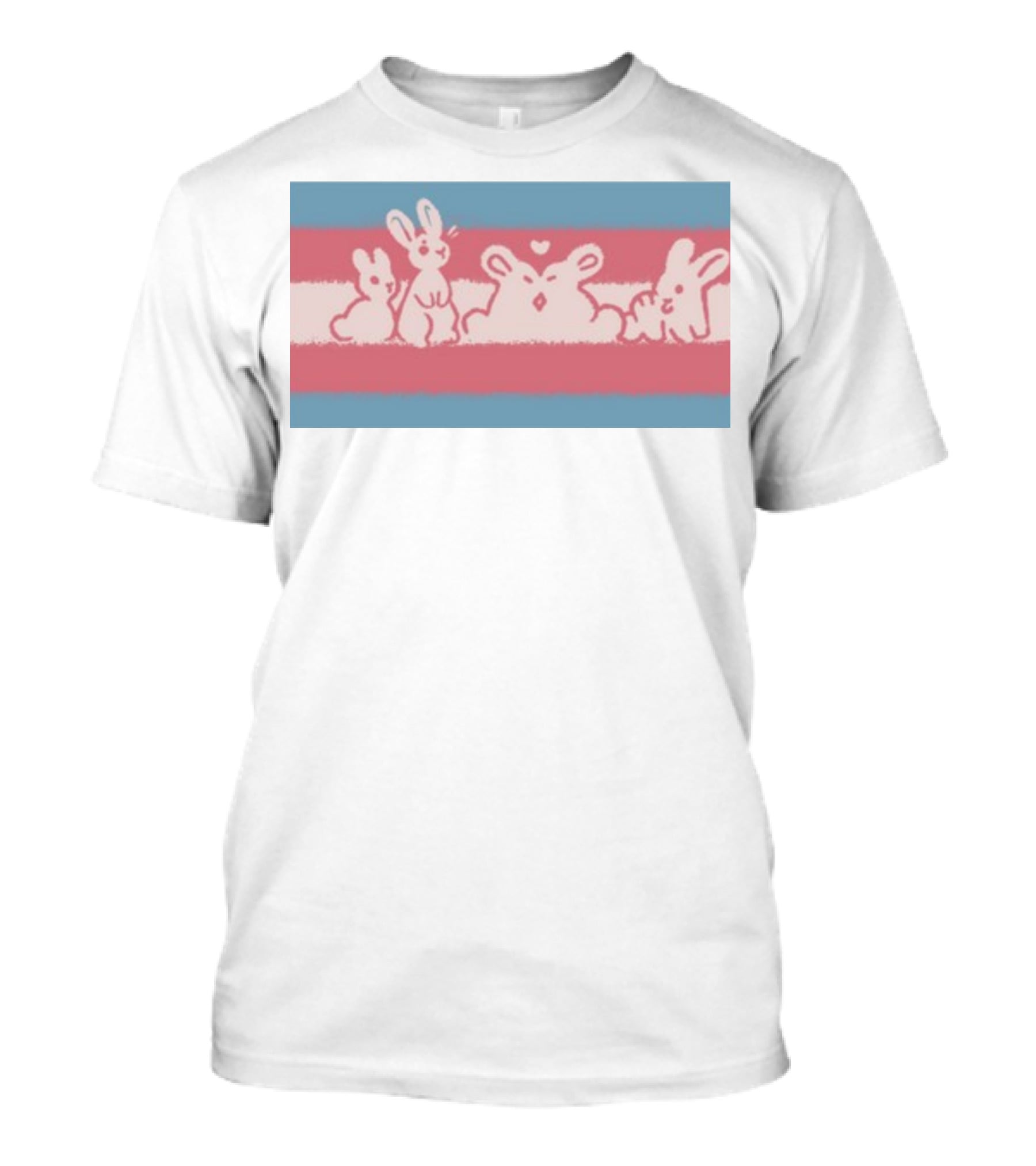 Starsleeps Trans Pride Rabbits On Transgender Flag Background T-Shirt