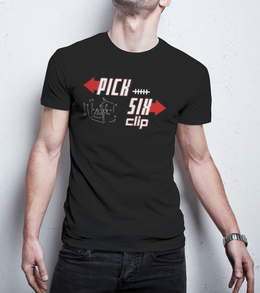 Pick Six Clip Football Play Diagram T-Shirt