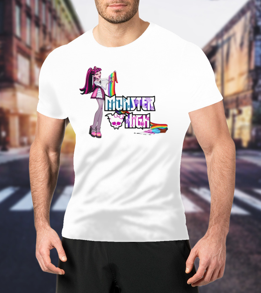 Monster High Draculaura Holding Pride Rainbow Flag T-Shirt