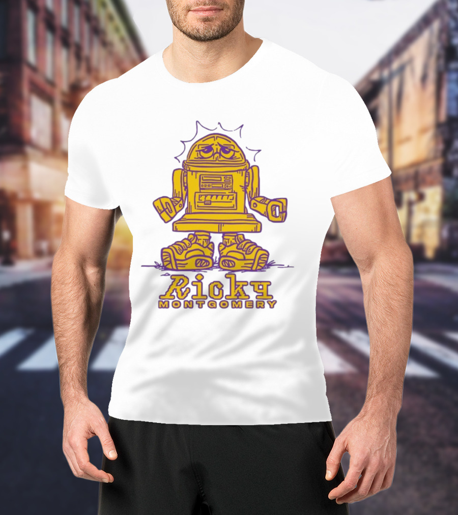 Ricky Montgomery Robot Illustration Yellow Purple T-Shirt