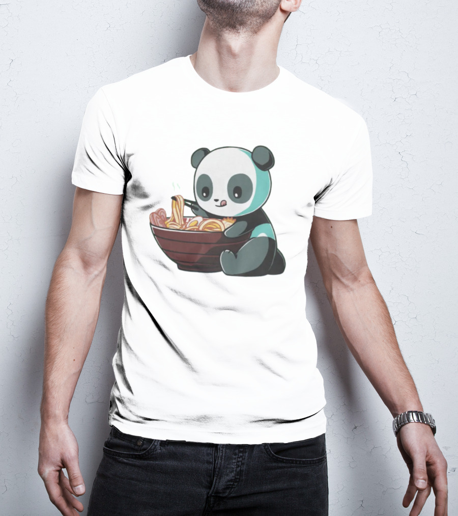 Teeturtle Ramen Panda Eating Noodles T-Shirt