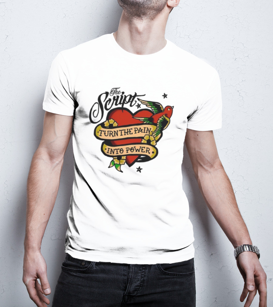 The Script Heart And Bird Turn The Pain Into Power T-Shirt