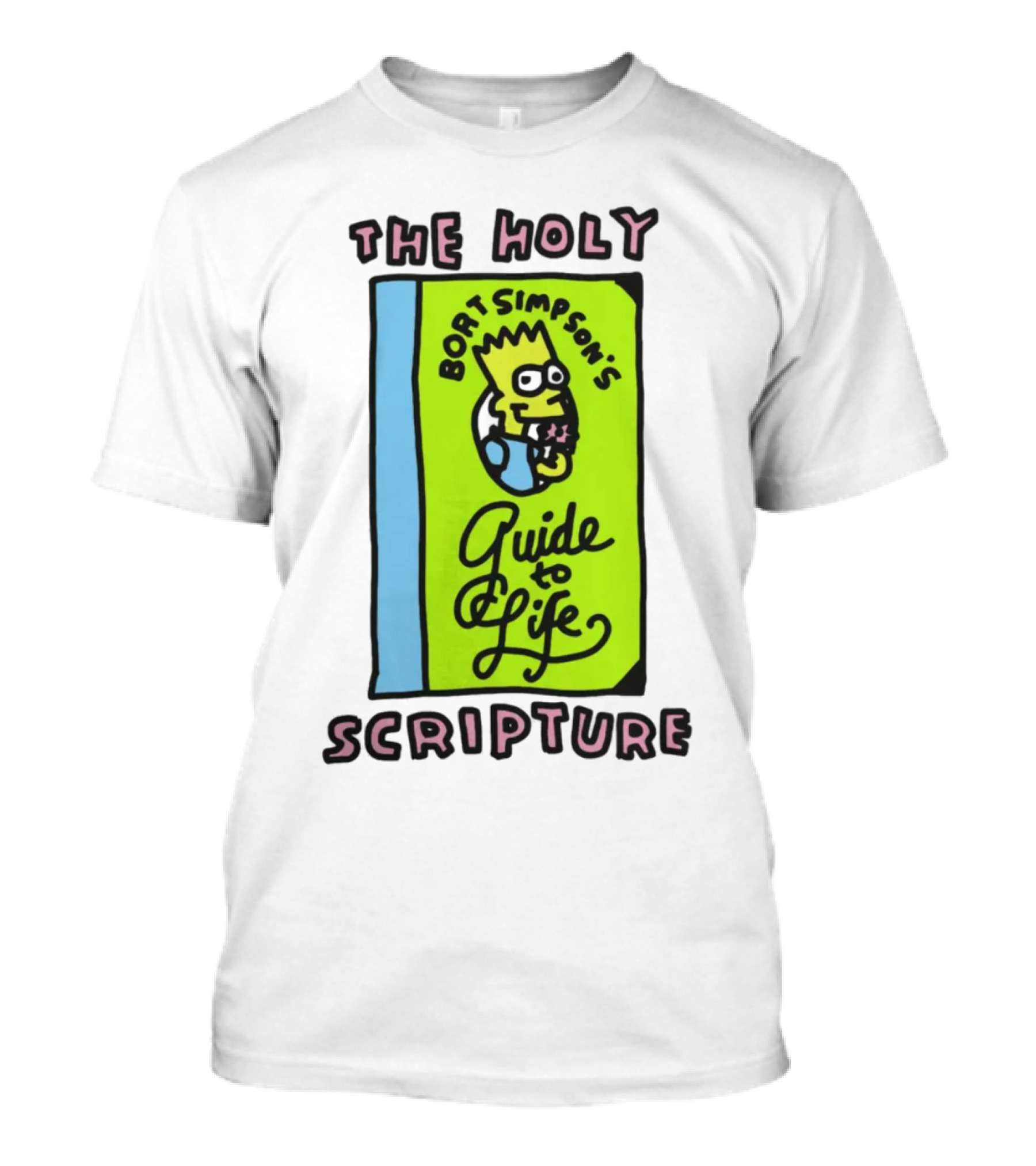 The Holy Bort Simpson's Guide To Life Scripture Book Cover T-Shirt