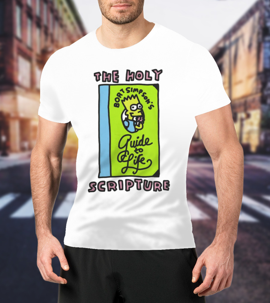 The Holy Bort Simpson's Guide To Life Scripture Book Cover T-Shirt