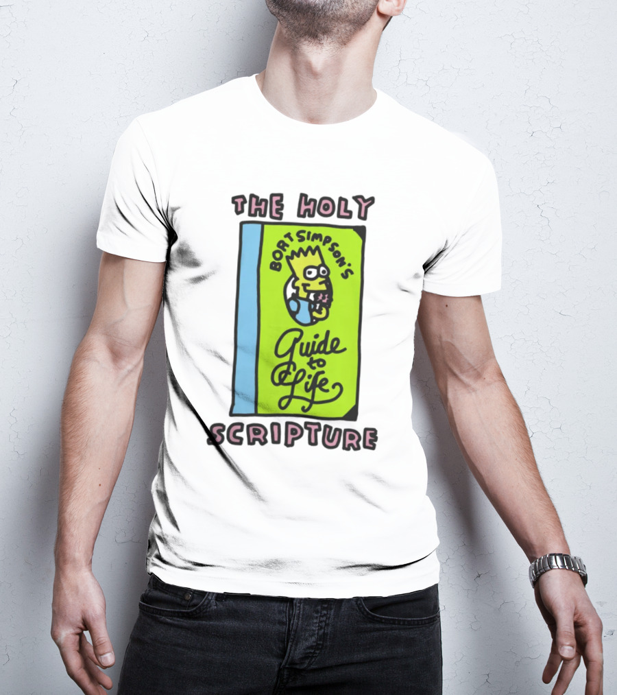 The Holy Bort Simpson's Guide To Life Scripture Book Cover T-Shirt