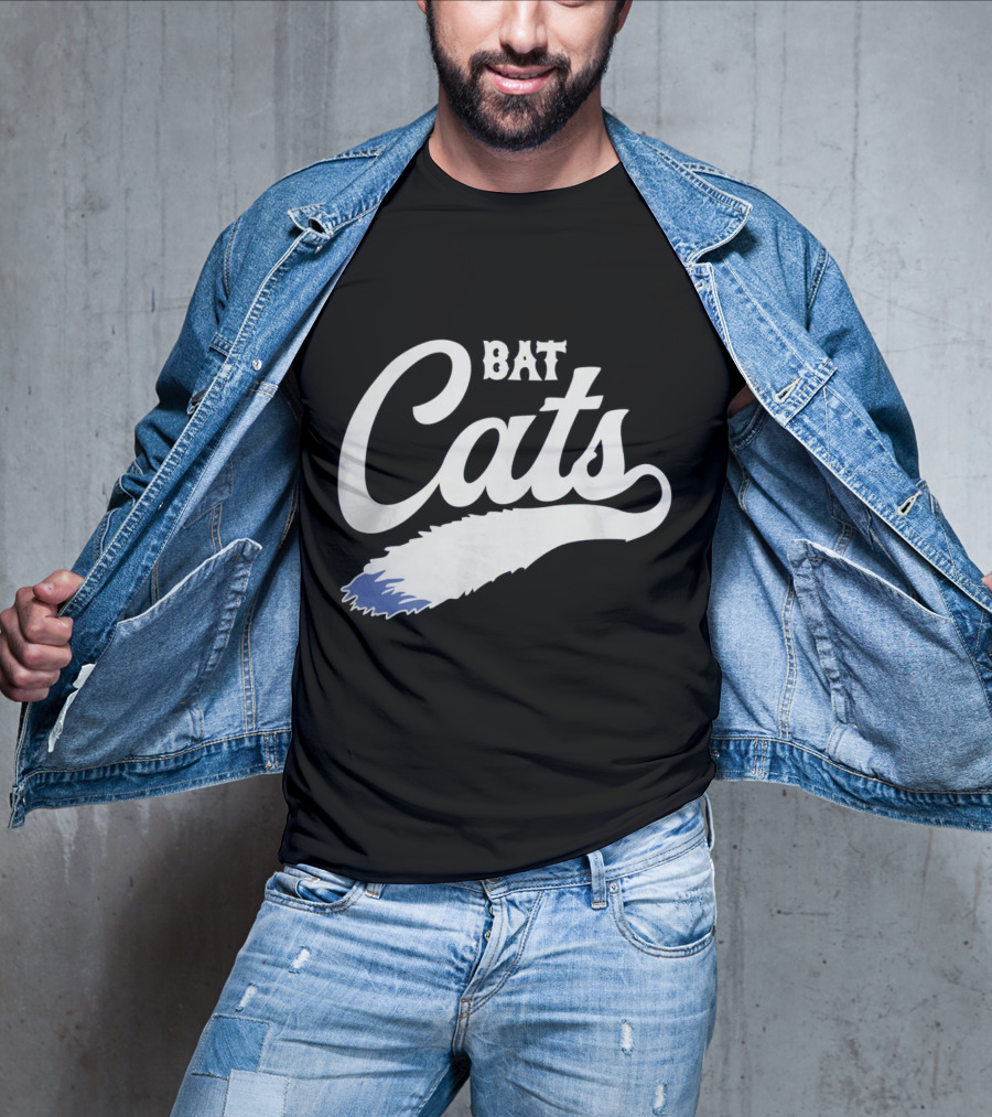 Bat Cats Logo With Feather Tail T-Shirt