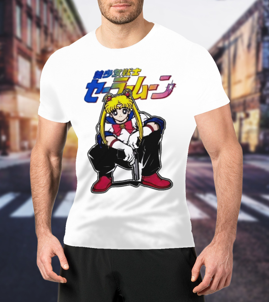 Bishoujo Senshi Sailor Moon With Gun T-Shirt