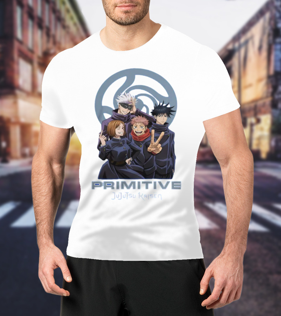 Primitive Jujutsu Kaisen Characters Group Pose T-Shirt
