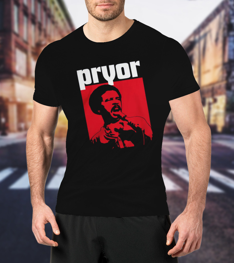 Pryor Richard Pryor Red Stencil Shop T-Shirt