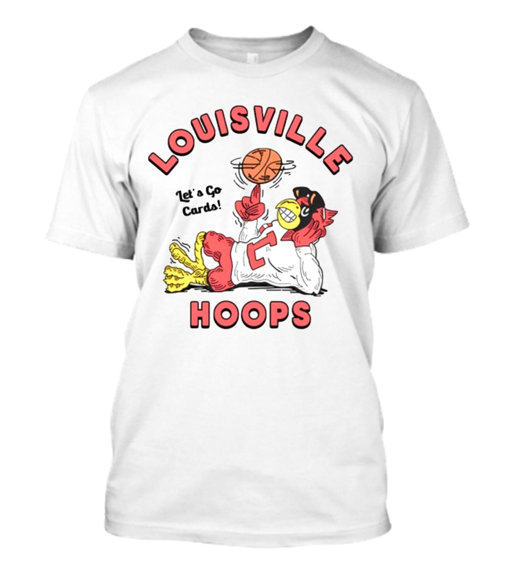 Louisville Hoops Let's Go Cards Mascot Basketball T-Shirt
