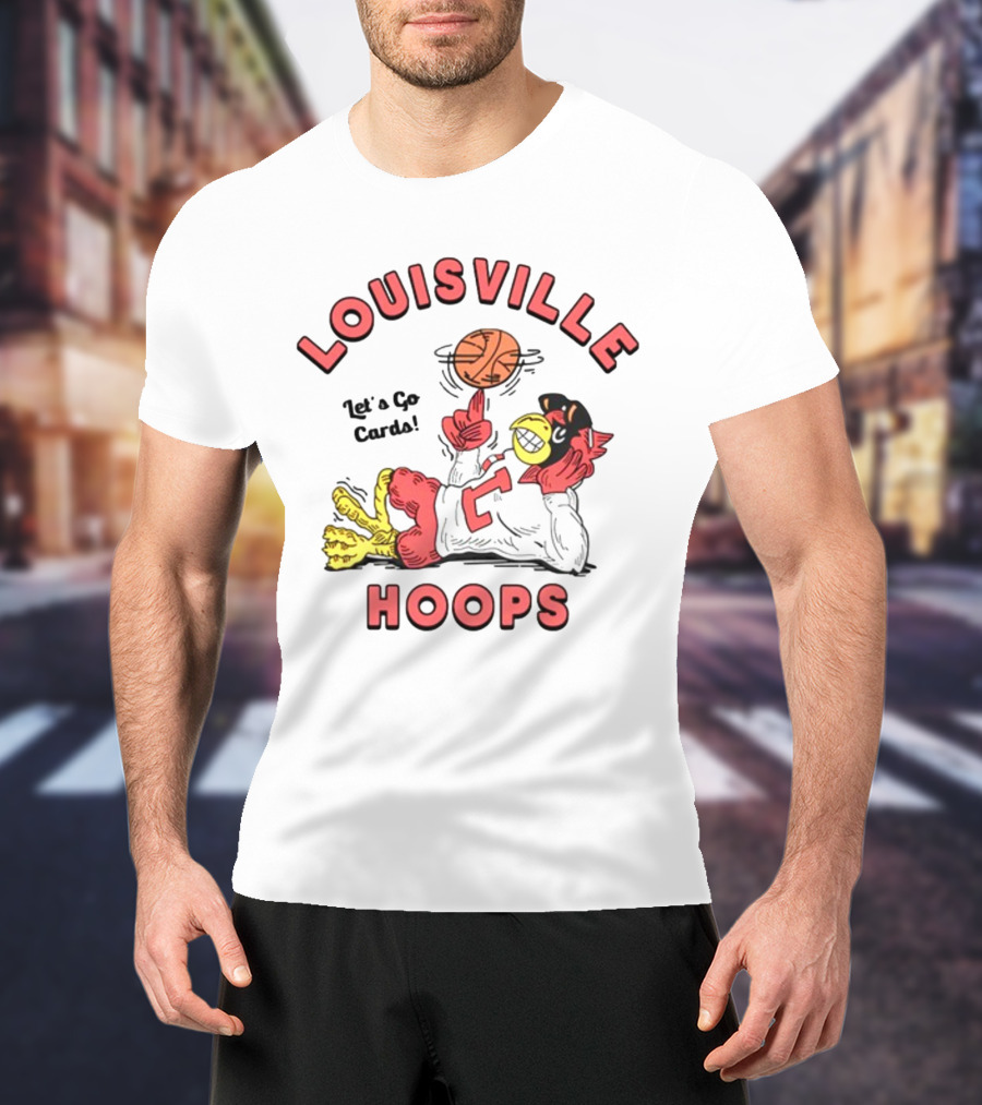 Louisville Hoops Let's Go Cards Mascot Basketball T-Shirt