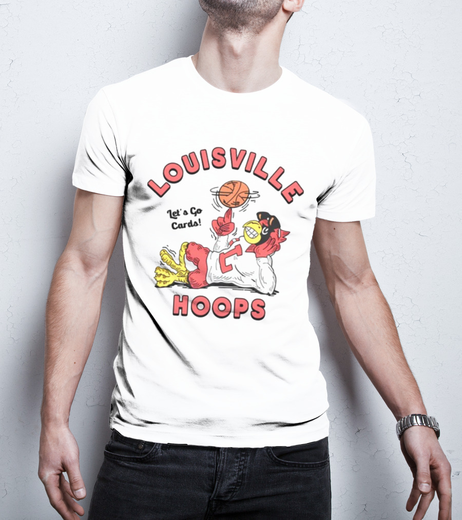 Louisville Hoops Let's Go Cards Mascot Basketball T-Shirt