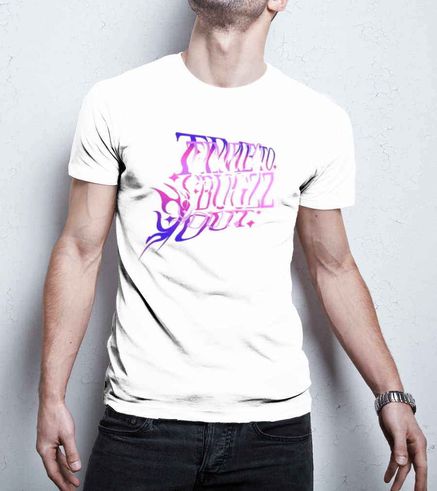 Bugzz Caitibugzz Time To Bugzz Out Psychedelic Lettering T-Shirt