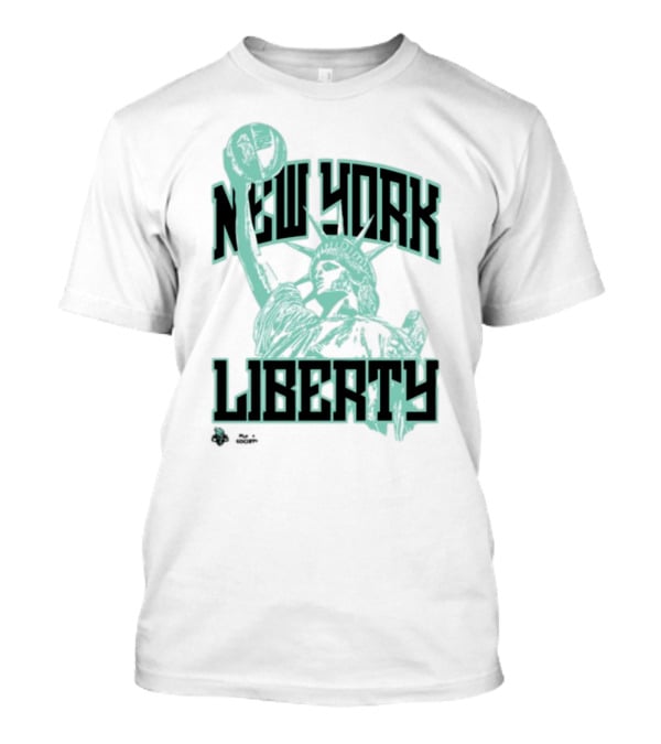 New York Liberty Playa Society Team Statue Of Liberty Basketball T-Shirt