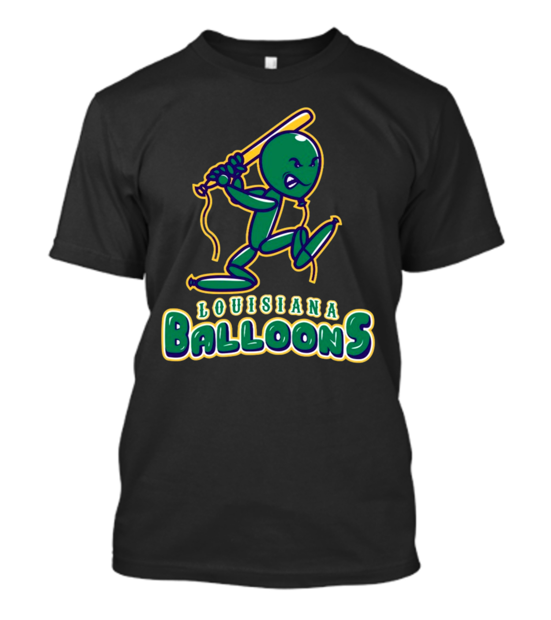 Louisiana Balloons Baseball Mascot Character T-Shirt