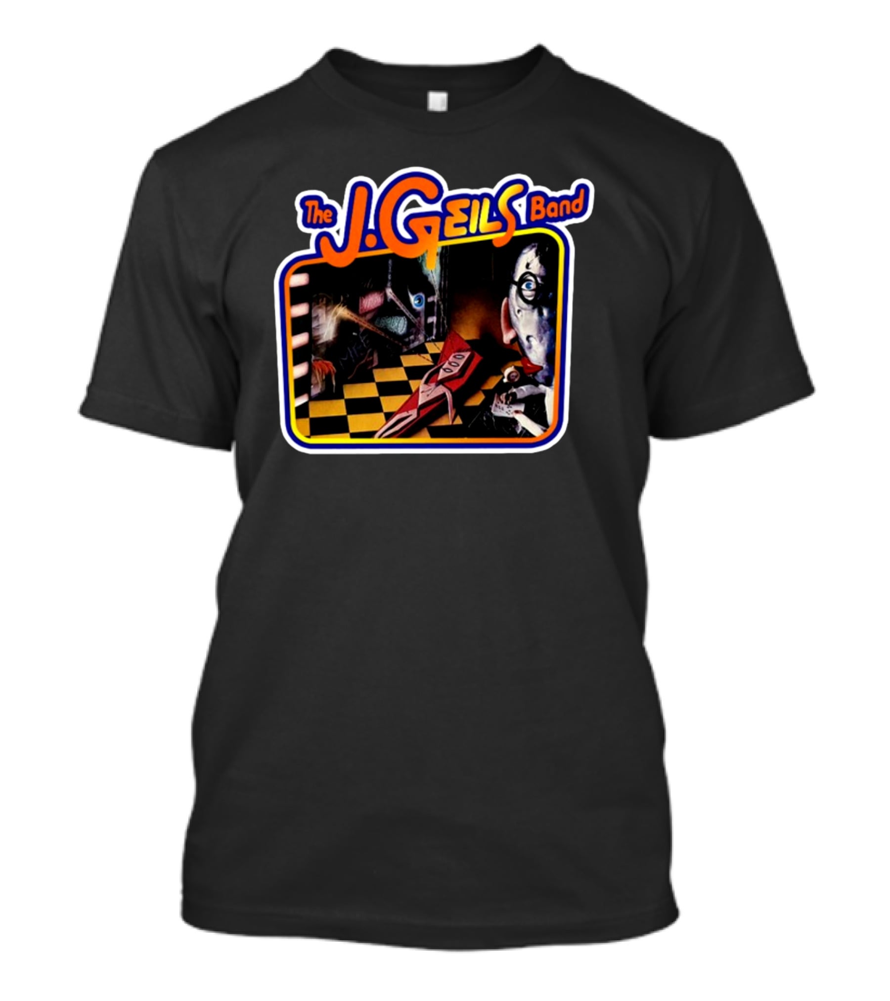 The J. Geils Band Surreal Checkerboard Room Cover T-Shirt