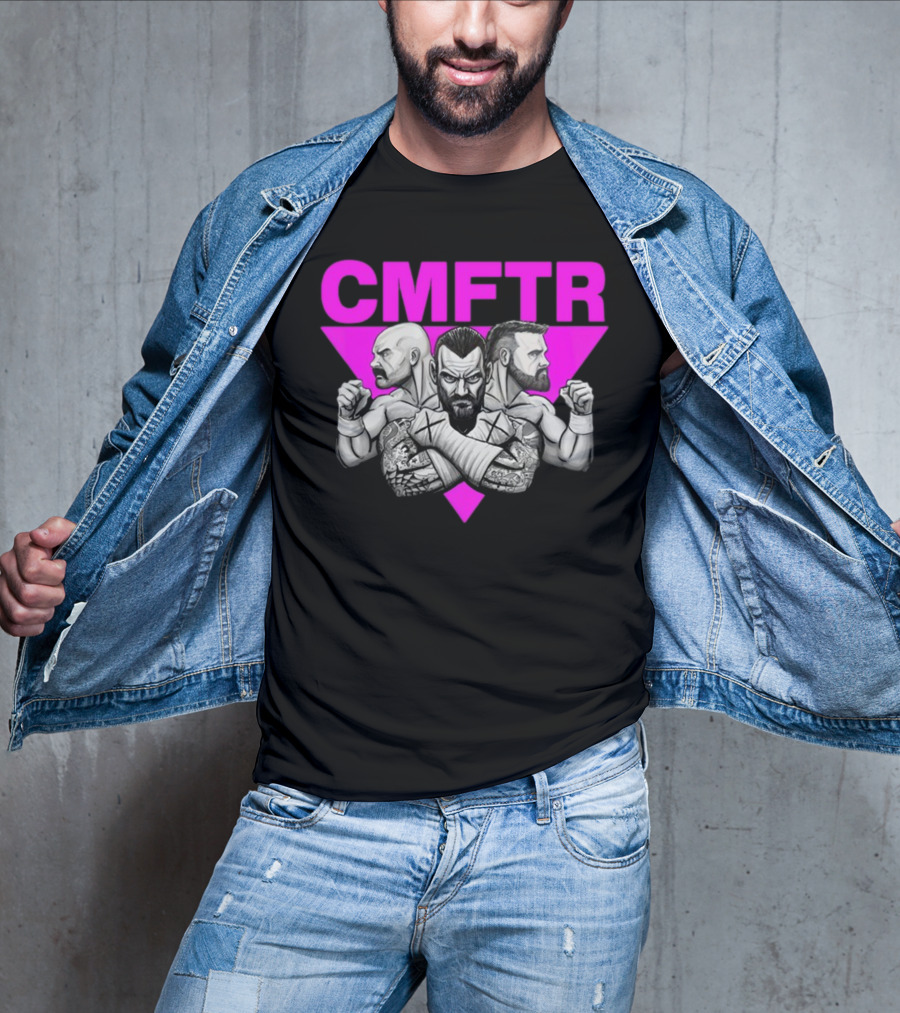 CMFTR Wrestling Trio Portrait By Hal Haney T-Shirt