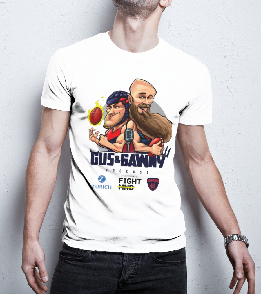 Melbourne Demons Gus And Gawny Podcast Zurich Fight MND AFL Caricature T-Shirt