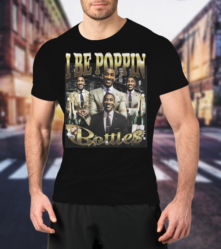 I Be Poppin Bottles Memeabletees Multiple Suited Figures With Champagne T-Shirt