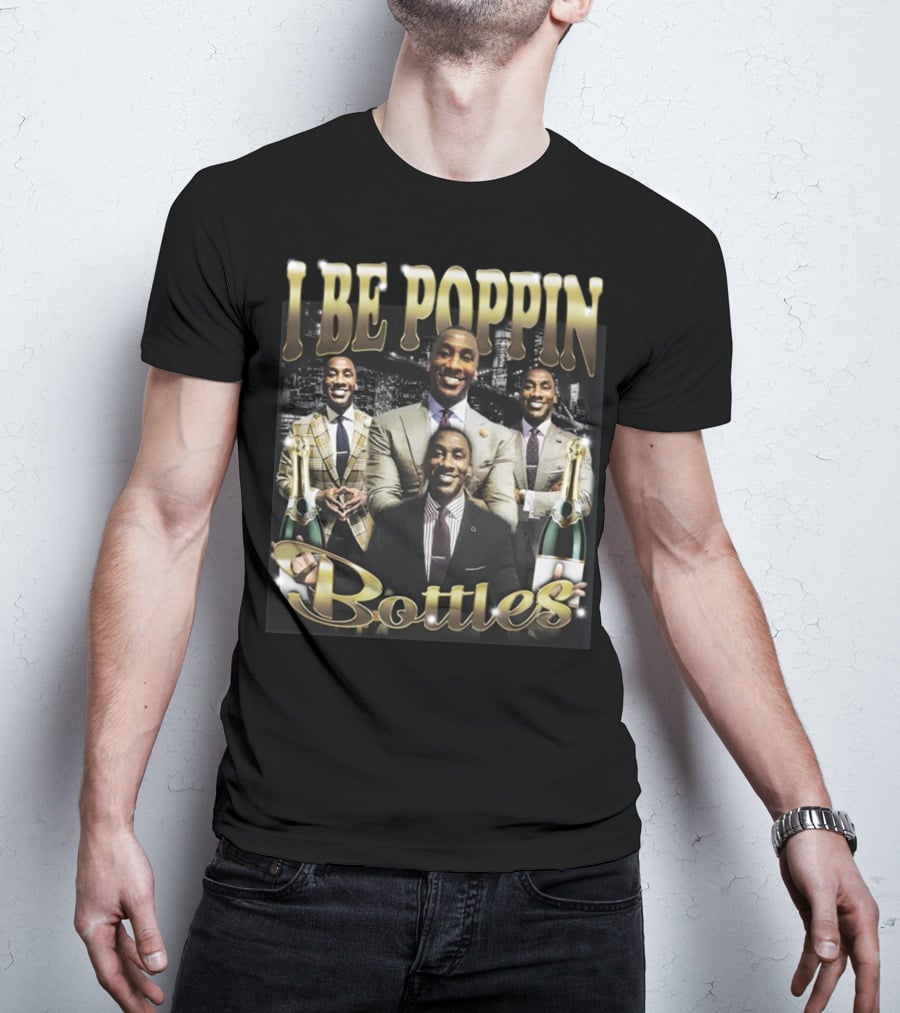 I Be Poppin Bottles Memeabletees Multiple Suited Figures With Champagne T-Shirt