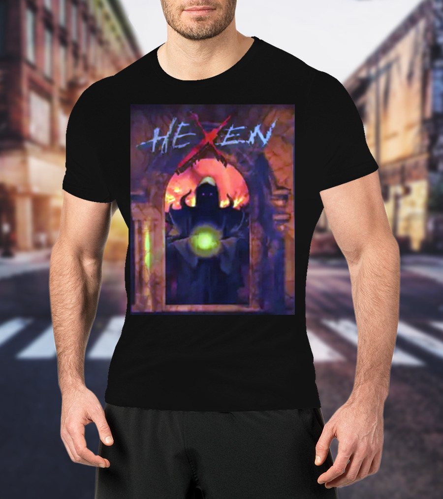 Hexen Mysterious Hooded Figure With Glowing Orb T-Shirt