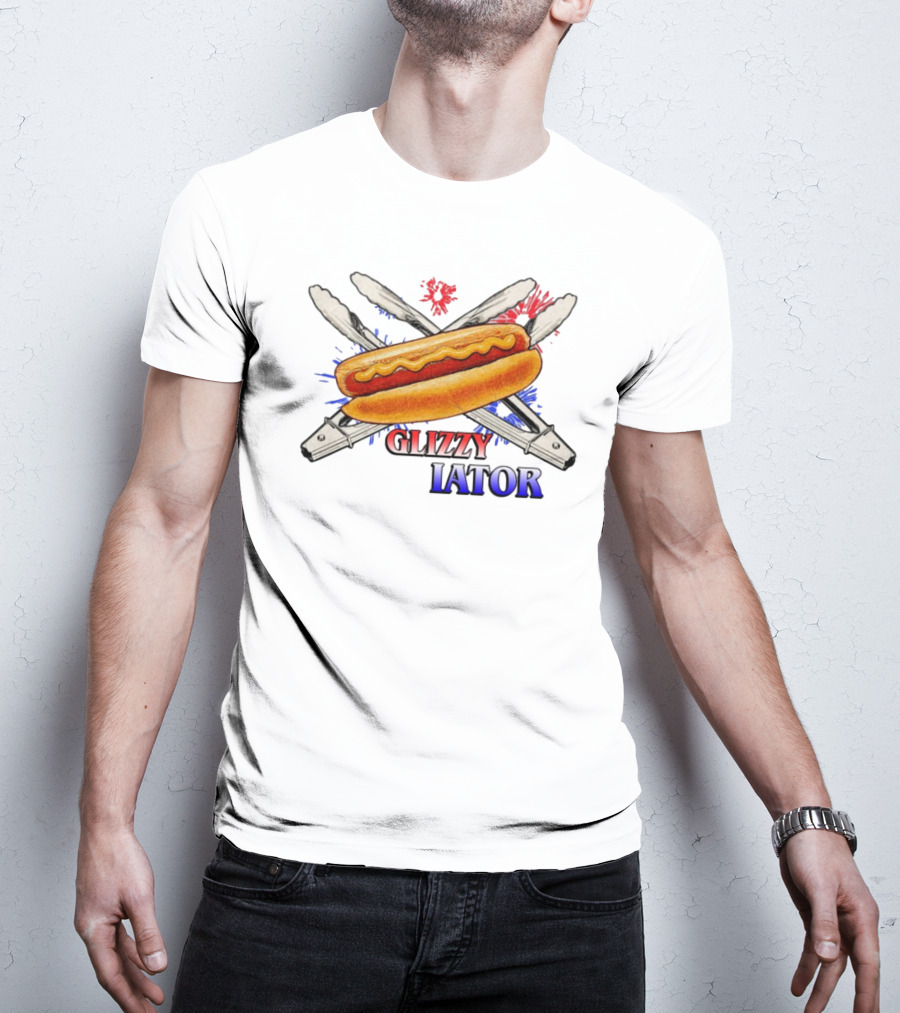 Middleclassfancy Usa Glizzy Gladiator Hot Dog Tongs American Colors T-Shirt