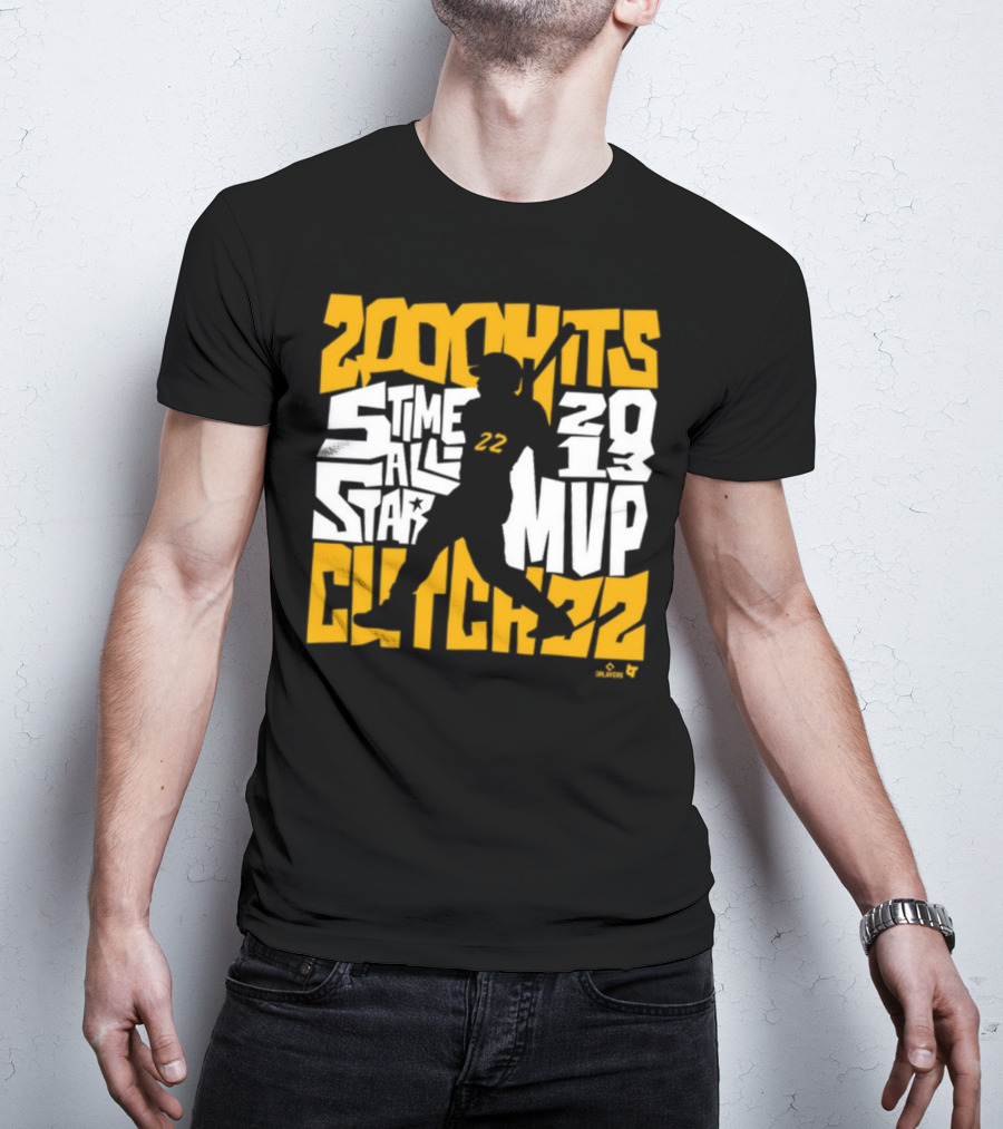Andrew McCutchen 200 Hits 5 Time All-Star 2013 MVP Pittsburgh Icon 22 T-Shirt