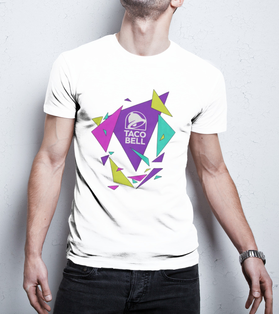 Taco Bell Logo Neon Geometric Shapes T-Shirt
