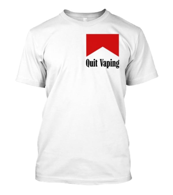 Quit Vaping Be A Man Red Triangle Message T-Shirt