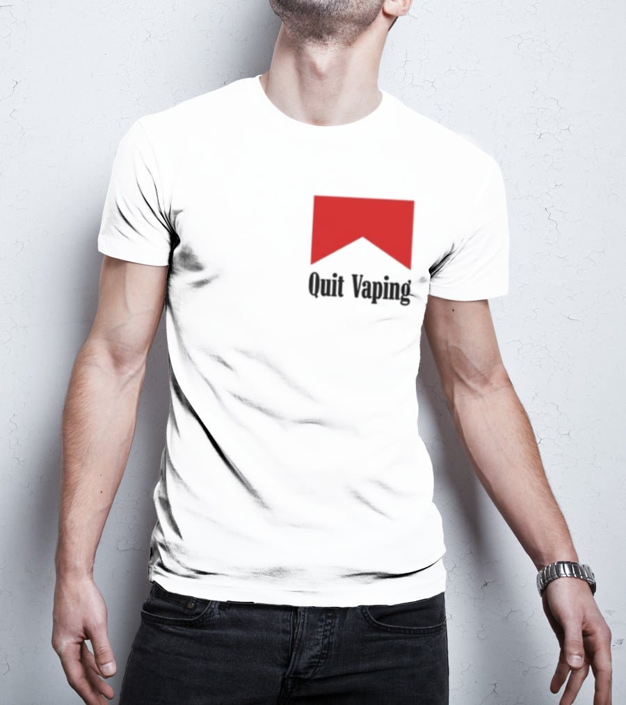 Quit Vaping Be A Man Red Triangle Message T-Shirt