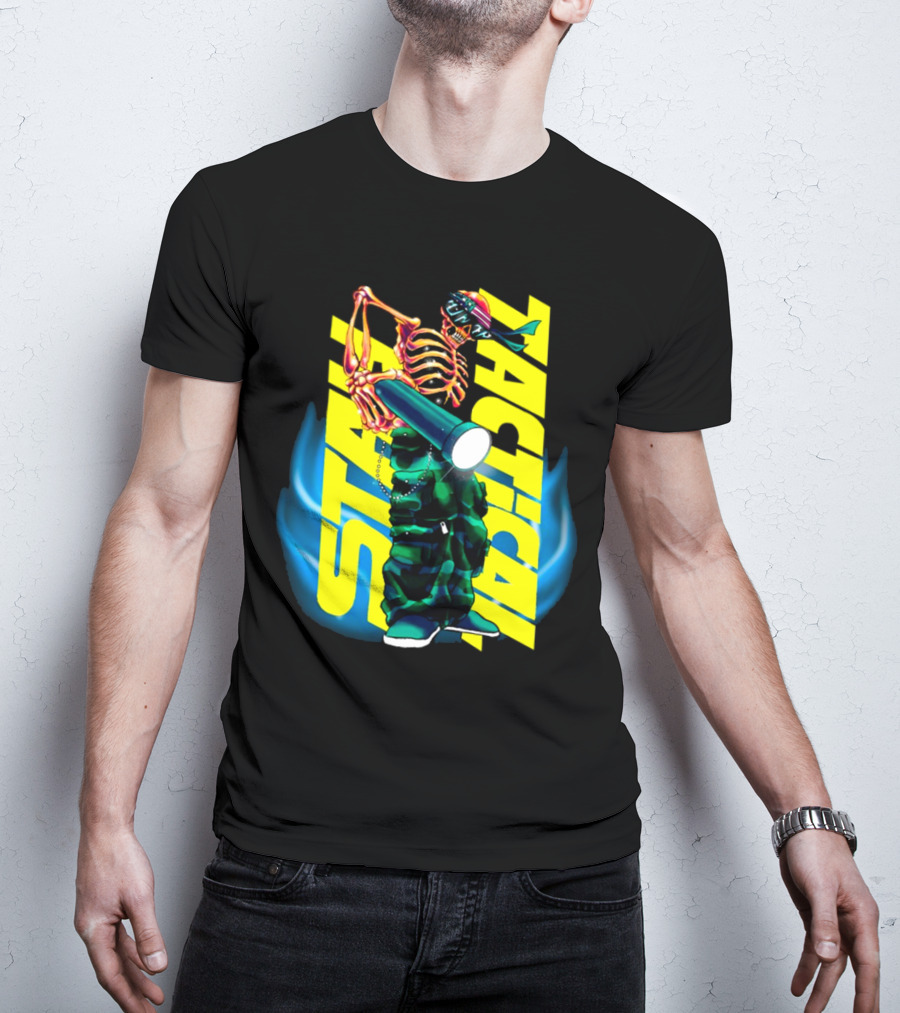 Stay Tactical Neon Skeleton Graffiti T-Shirt