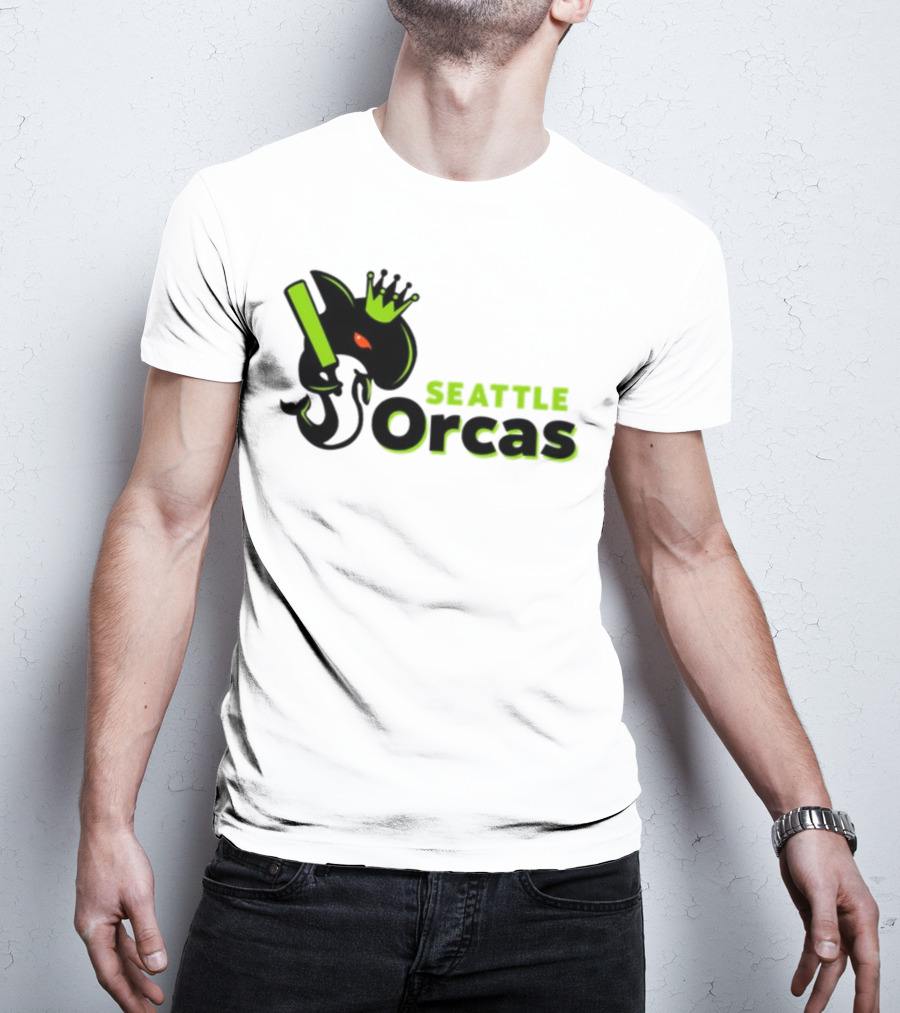 Franklin Leonard Seattle Orcas Crowned Orca With Bat T-Shirt