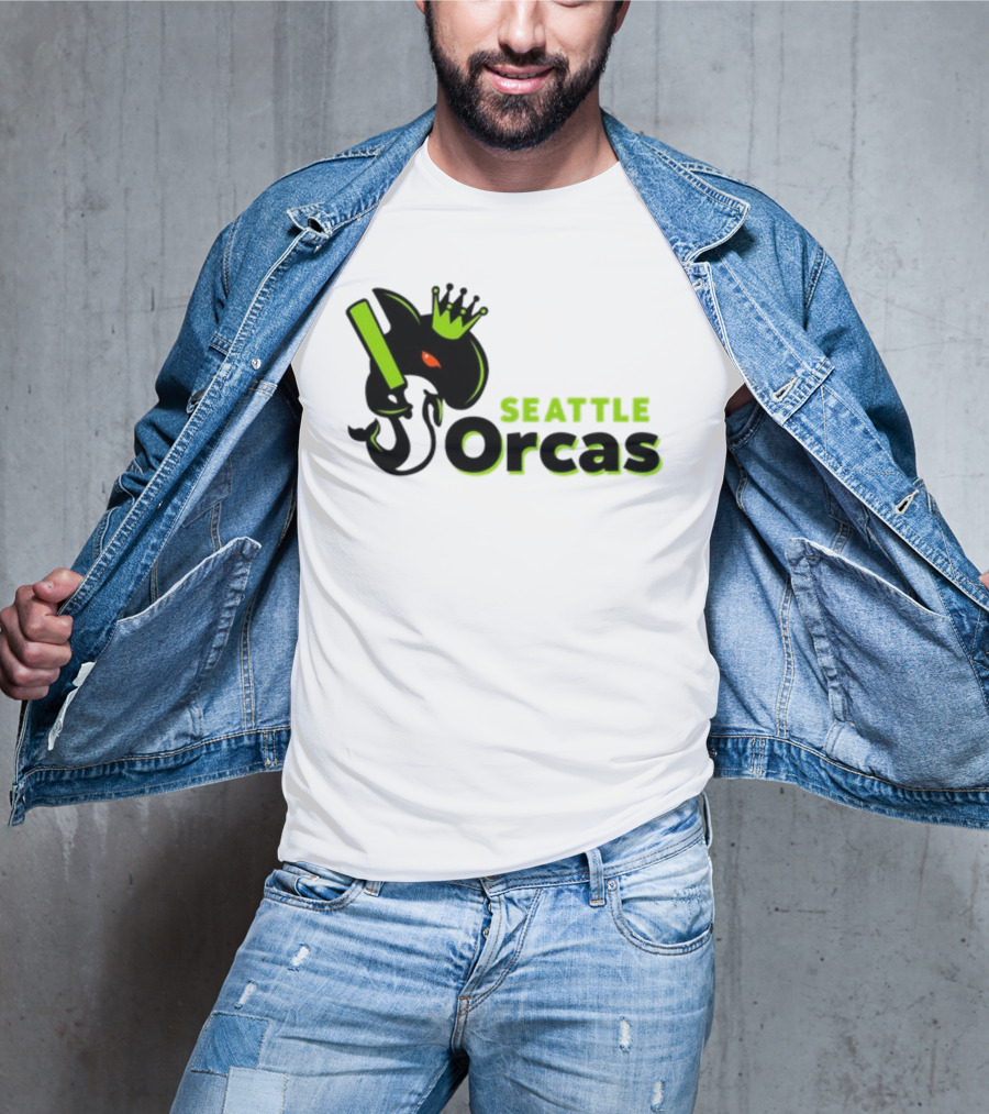 Franklin Leonard Seattle Orcas Crowned Orca With Bat T-Shirt