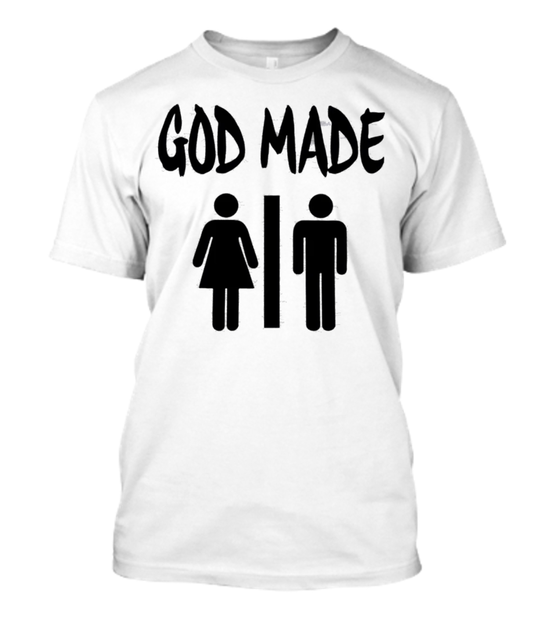 GOD MADE Man Woman Symbols T-Shirt
