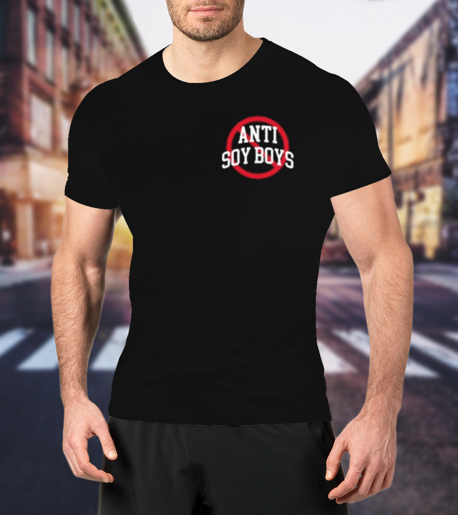 ANTI SOY BOYS Red Circle Slash Typography T-Shirt
