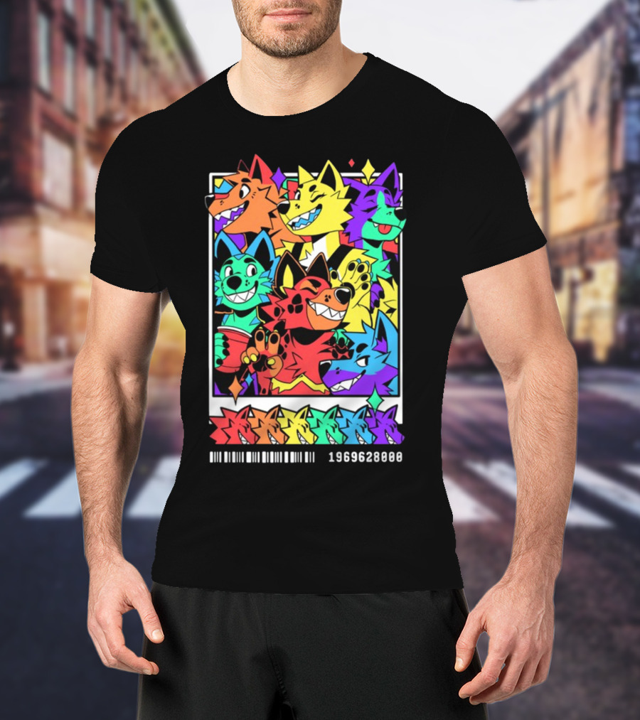 Nomadcomplex Pawlaroid Pride Colorful Wolf Characters Barcode 1969628000 T-Shirt