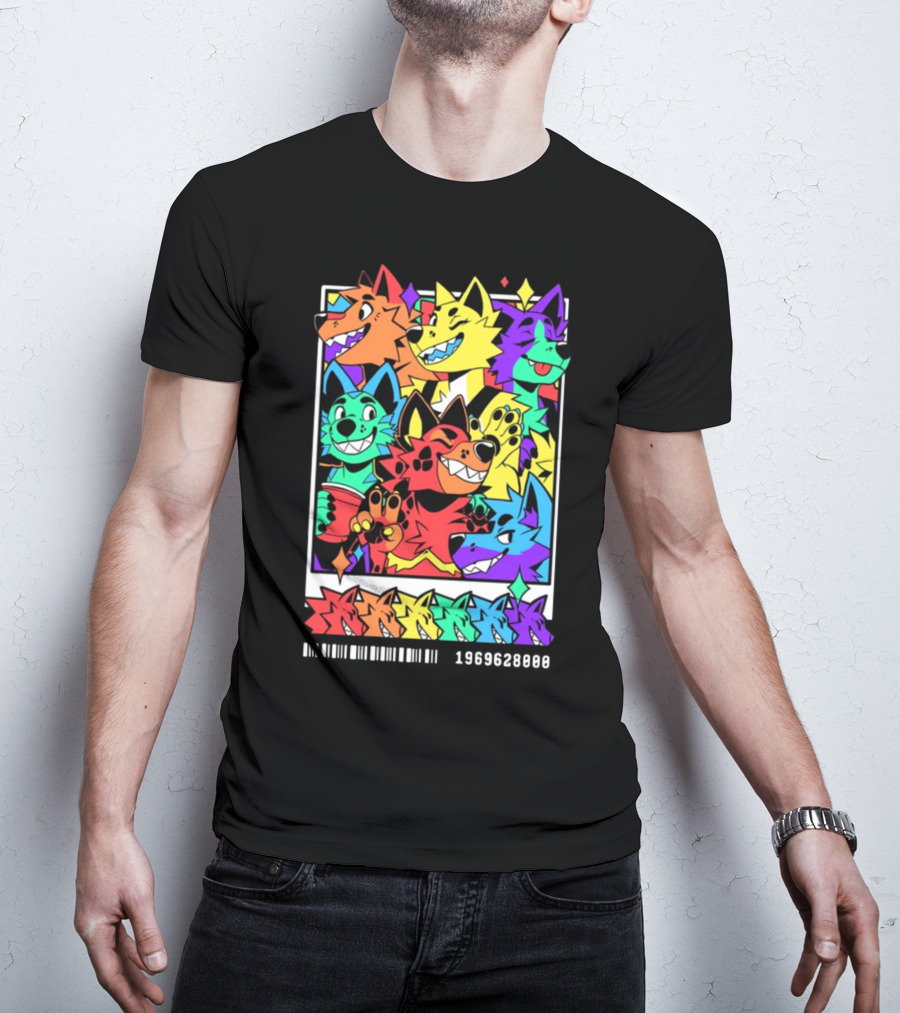 Nomadcomplex Pawlaroid Pride Colorful Wolf Characters Barcode 1969628000 T-Shirt